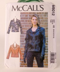 6012 McCalls Fit Unlined Seamed Zippy Jacket Contrast or Not Pattern 6-14 Uncut